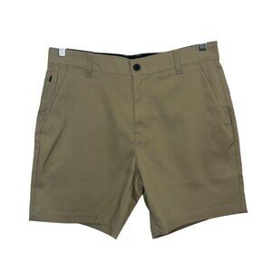Puli Khaki Stretch Woven Shorts Mens Size 32 Khaki New Golf Summer